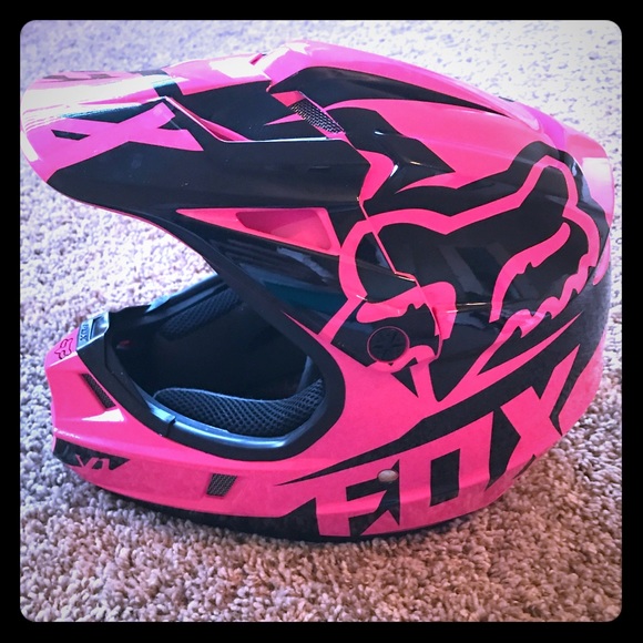 fox youth helmet pink